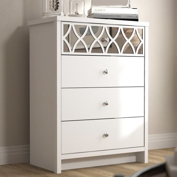 GFW Arianna 4 Drawer Chest White From Side Front-Better Bed Company