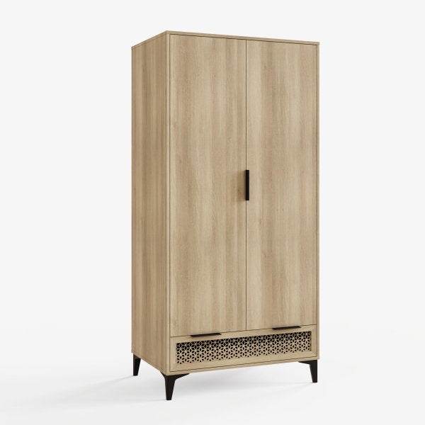GFW Ezra 2 Door 1 Drawer Wardrobe-Better Bed Company