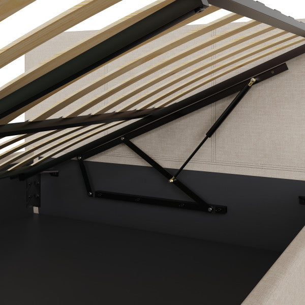 GFW Side Lift Natural Fabric Ottoman Bed Free Fast Delivery