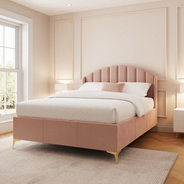 GFW Pettine End Lift Ottoman Bed Blush Pink-Better Bed Company