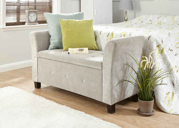 GFW Verona Diamante Window Seat Silver Chenille-Better Bed Company