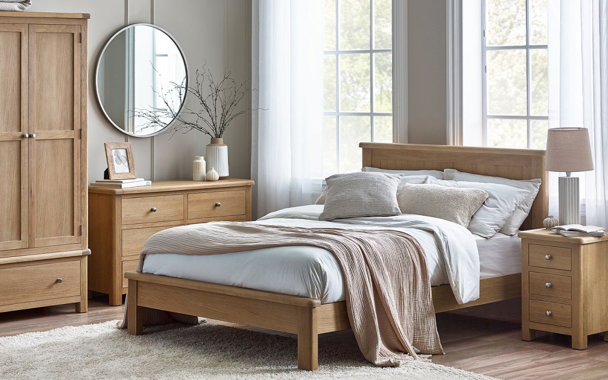 Julian Bowen Memphis Limed Oak Bed In Situation-Better Bed Company