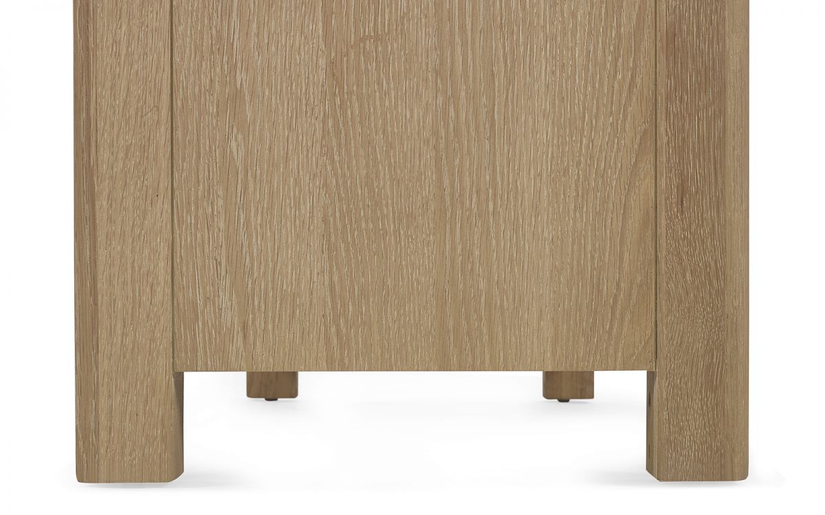Julian Bowen Memphis Limed Oak 6 Drawer Wide Chest Legs Close Up-Better Bed Company