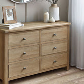 Julian Bowen Memphis Limed Oak 6 Drawer Wide Chest-Better Bed Company