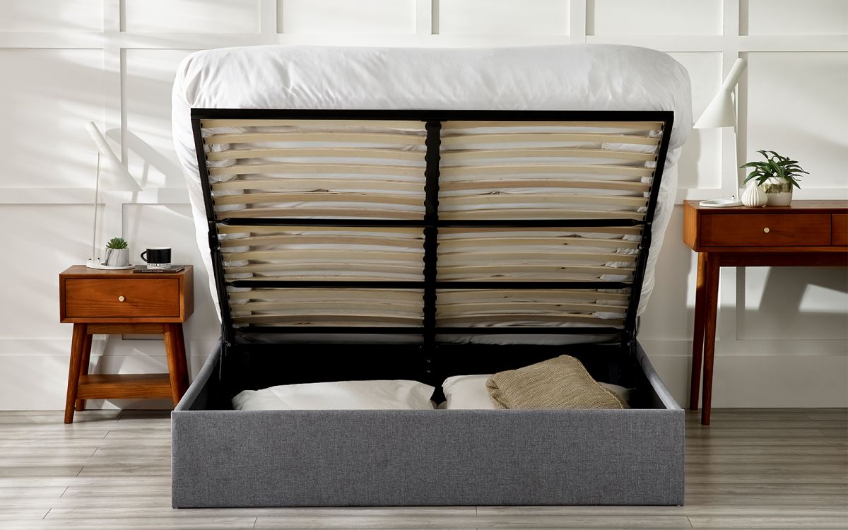Julian Bowen Merida Lift-Up Storage Bed Open-Better Bed Company