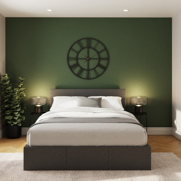 GFW End Lift Leather Ottoman Bed Grey-Better Bed Company