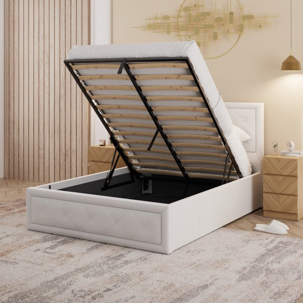 GFW Hollywood Ottoman Bed White Inside Storage-Better Bed Company
