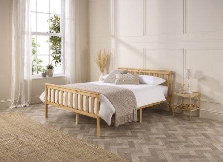 Aspire Atlantic Solid Wood Natural Varnished Wooden Bed-Better Bed Company