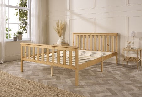 Aspire Atlantic Solid Wood Natural Varnished Wooden Bed-Better Bed Company