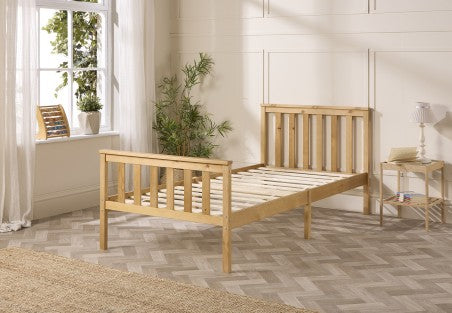 Aspire Atlantic Solid Wood Natural Varnished Wooden Bed-Better Bed Company
