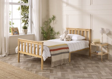 Aspire Atlantic Solid Wood Natural Varnished Wooden Bed-Better Bed Company