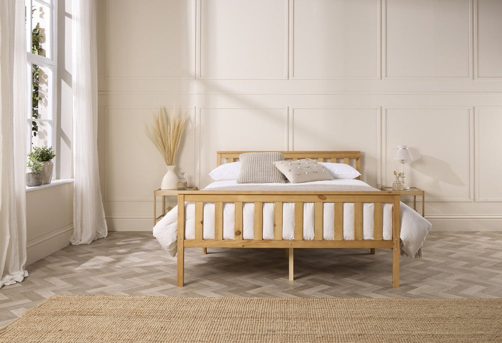 Aspire Atlantic Solid Wood Natural Varnished Wooden Bed-Better Bed Company