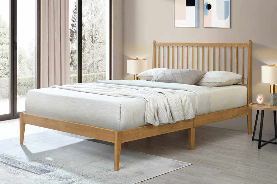 Flintshire Furniture Padeswood Oak Bed Frame-Small Double Bed-Better Bed Company