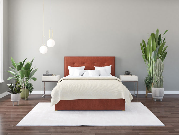 Aspire Presley Velvet Ottoman Bed