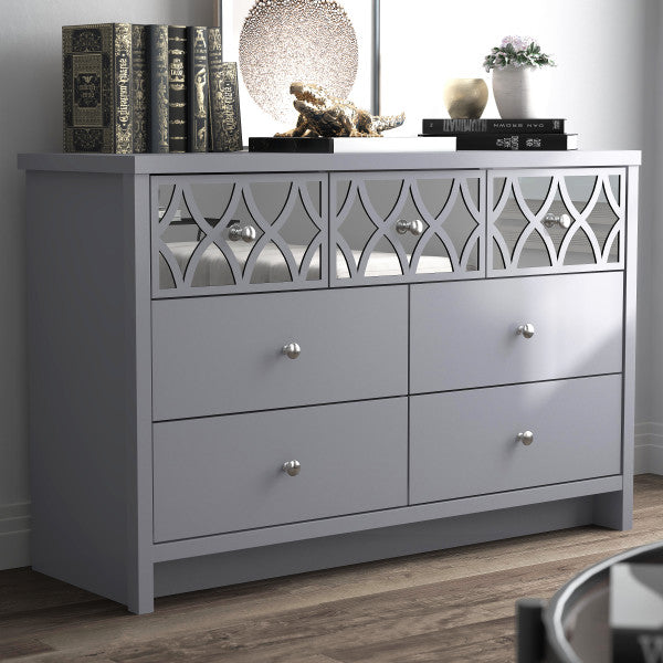 GFW Arianna 4 + 3 Drawer Chest Grey From Front Side-Better Bed Company
