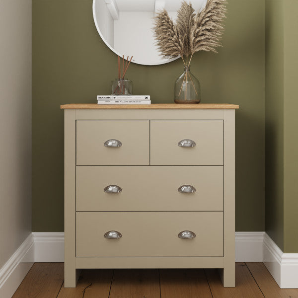 GFW Lancaster 2 + 2 Drawer Chest Cream-Better Bed Company