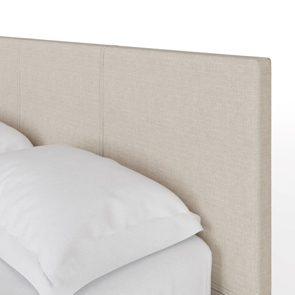 GFW Side Lift Natural Fabric Ottoman Bed Headboard Close Up-Better Bed Company