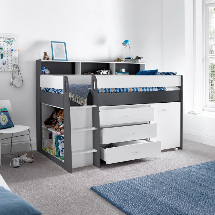 Bedmaster Ersa Midsleeper Bed Grey And White-Better Bed Company