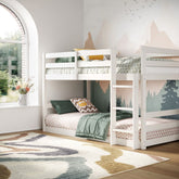 Kids Bunk Beds Beatrice Grey & White Wooden Bunk Bed-Better Bed Company