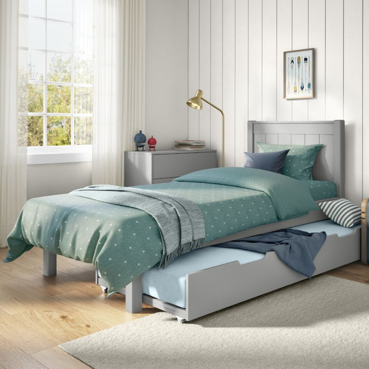 Kids Street Classy Low Footend Bed Frame-Grey-Open Trundle-Better Bed Company