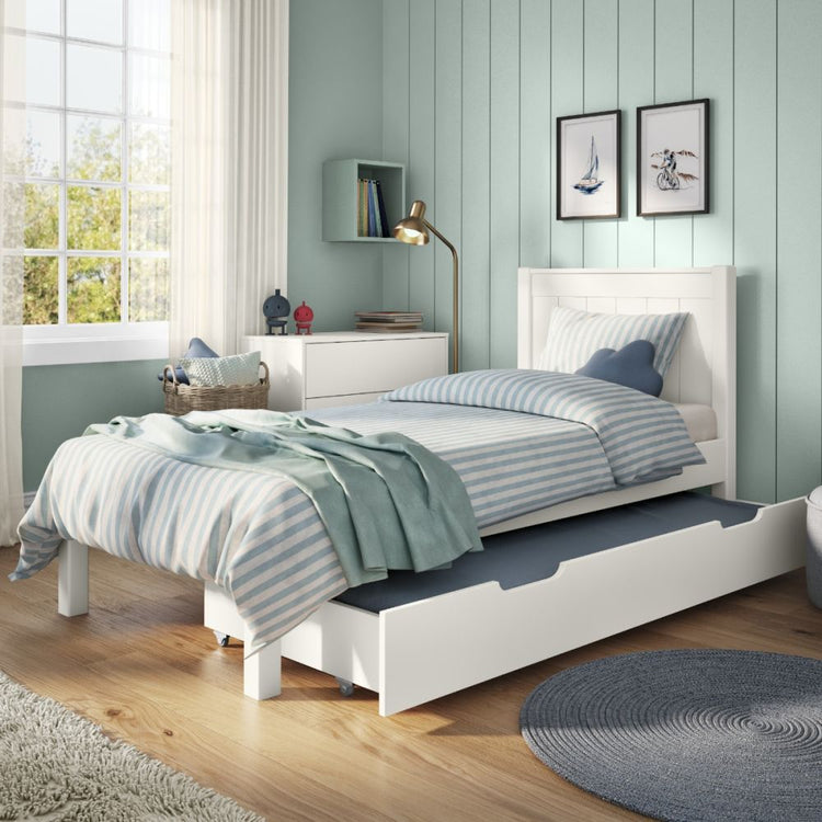 Kids Street Classy Low Footend Bed Frame-White-Open Trundle-Better Bed Company
