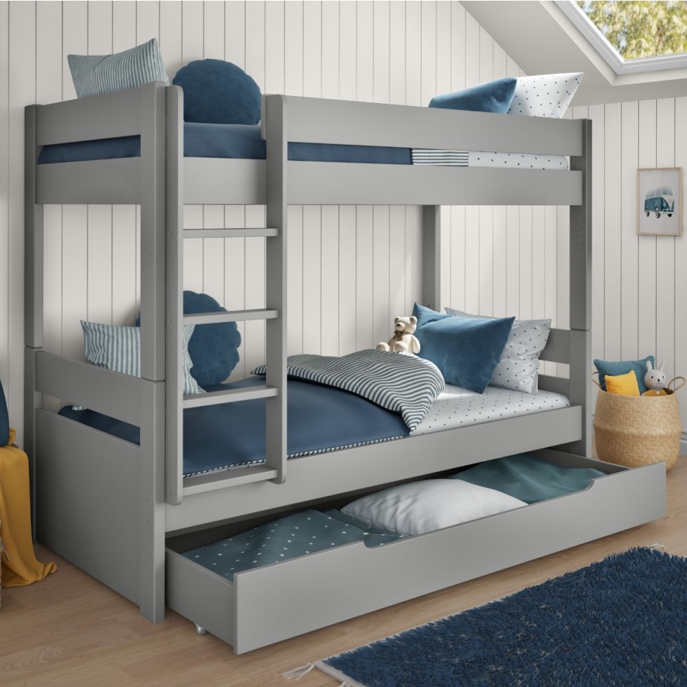 Kids Street Uno Bunk Bed-Trundle Drawer-Grey-Better Bed Company