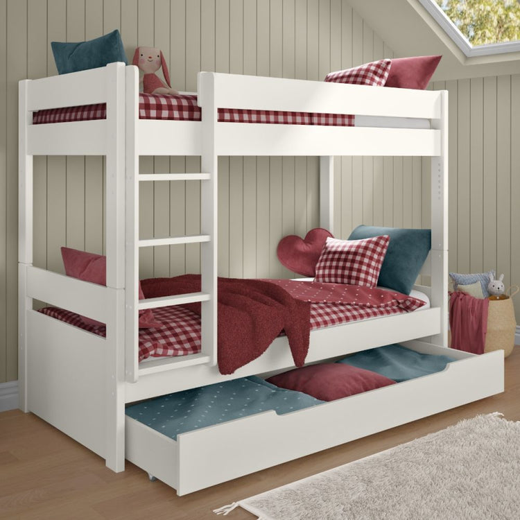 Kids Street Uno Bunk Bed-Trundle Drawer-White-Better Bed Company