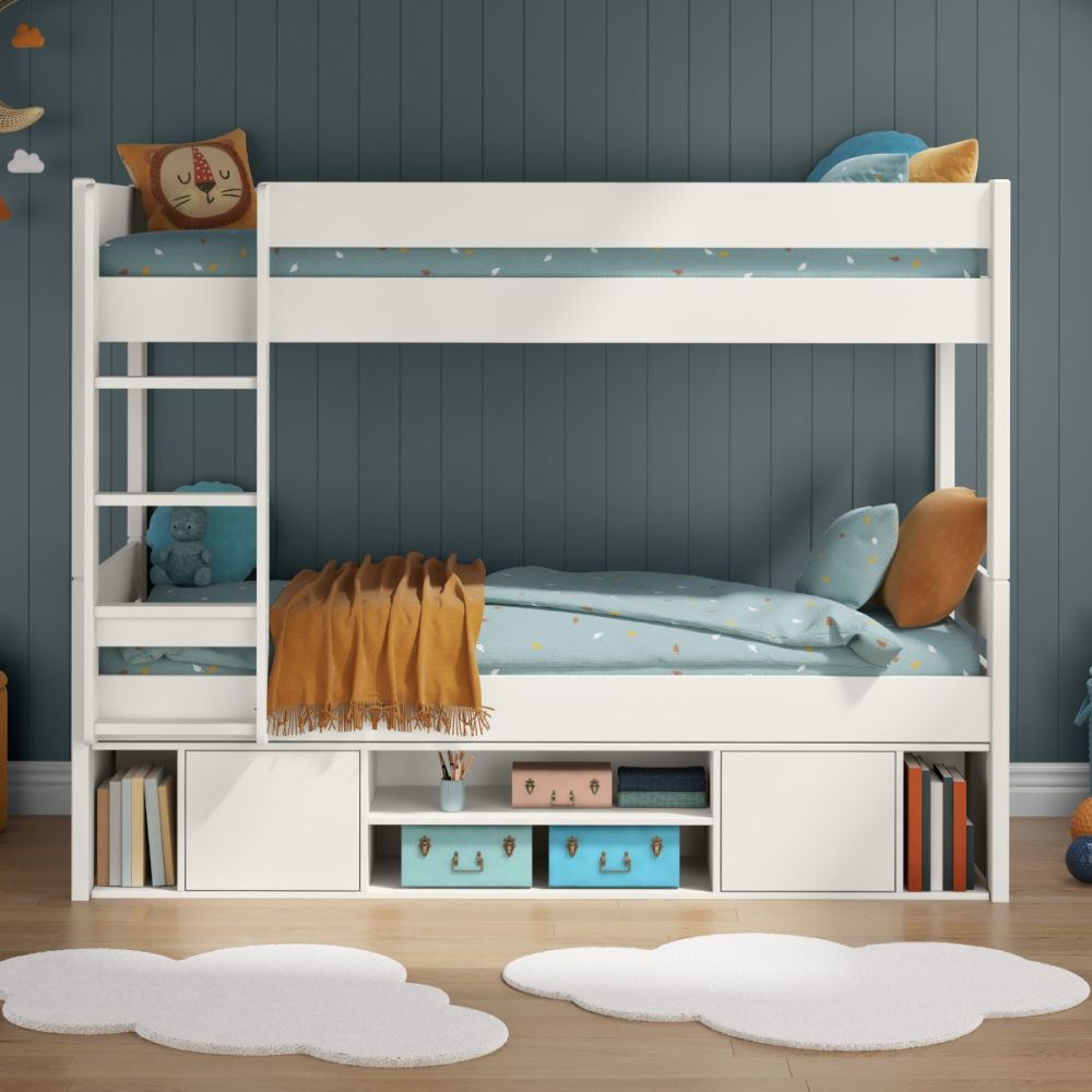 Kids Street Uno Bunk Bed-With Storage-White-Better Bed Company