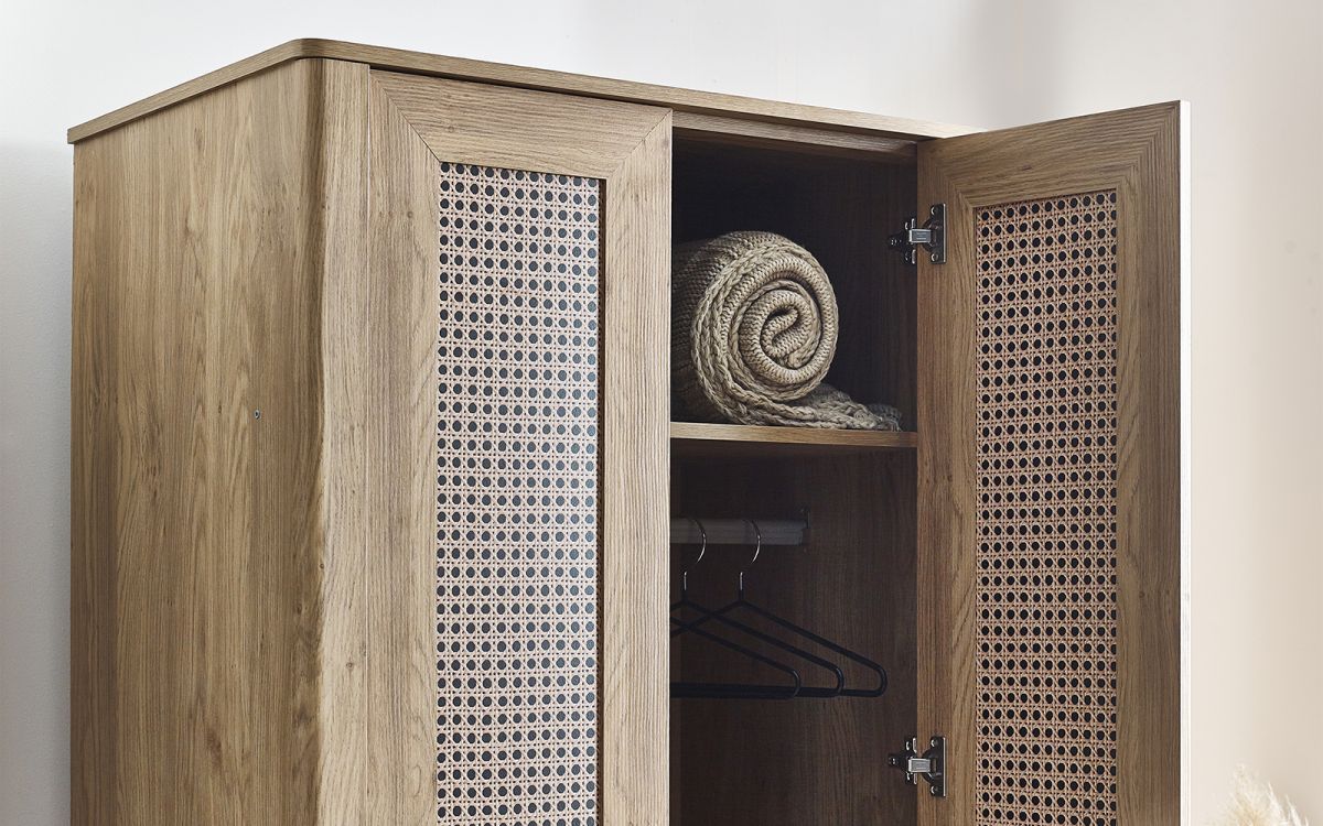 Julian Bowen Sydney 2 Door Wardrobe Inside Close Up-Better Bed Company