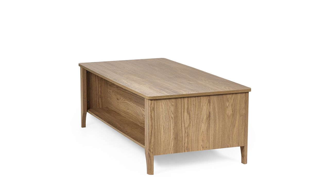 Julian Bowen Sydney 2 Drawer Coffee Table From Side Front-Better Bed Company