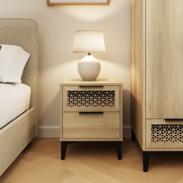 GFW Ezra 2 Drawer Bedside Table-Better Bed Company