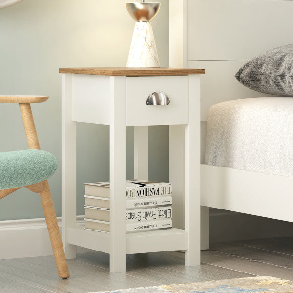 GFW Dawlish Bedside Table Ivory-Better Bed Company