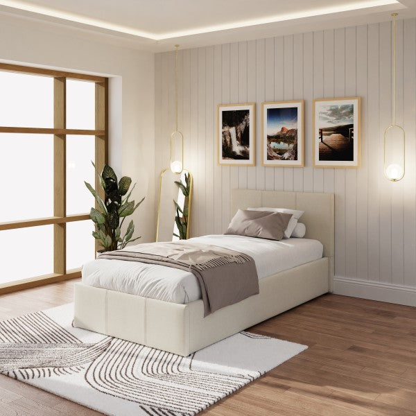 GFW End Lift Natural Fabric Ottoman Bed