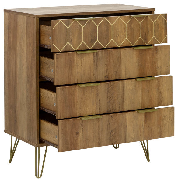 GFW Orleans 4 Drawer Chest - Mango White Back Ground Drawers Open-Better Bed Company