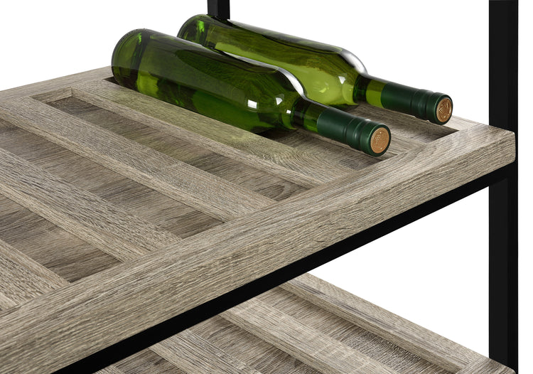 Dorel Home Elmwood Multi-Purpose Rolling Cart Wine Rack Close Up-Better Bed Company 