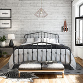 Dorel Home Bushwick Metal Bed Grey-Better Bed Company