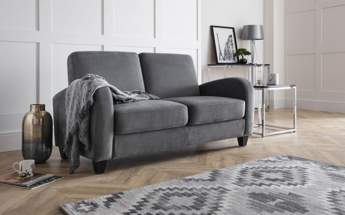 Julian Bowen Vivo 3 Seater Sofa Dusk Grey Chenille-Better Bed Company 