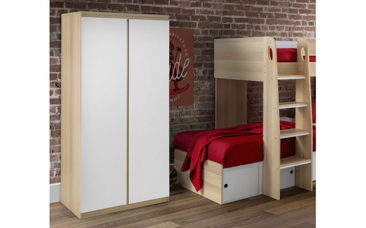 Julian Bowen Jupiter 2 Door Wardrobe White And Oak