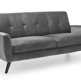 Julian Bowen Monza 3 Seater Sofa Grey Velvet-Better Bed Company 