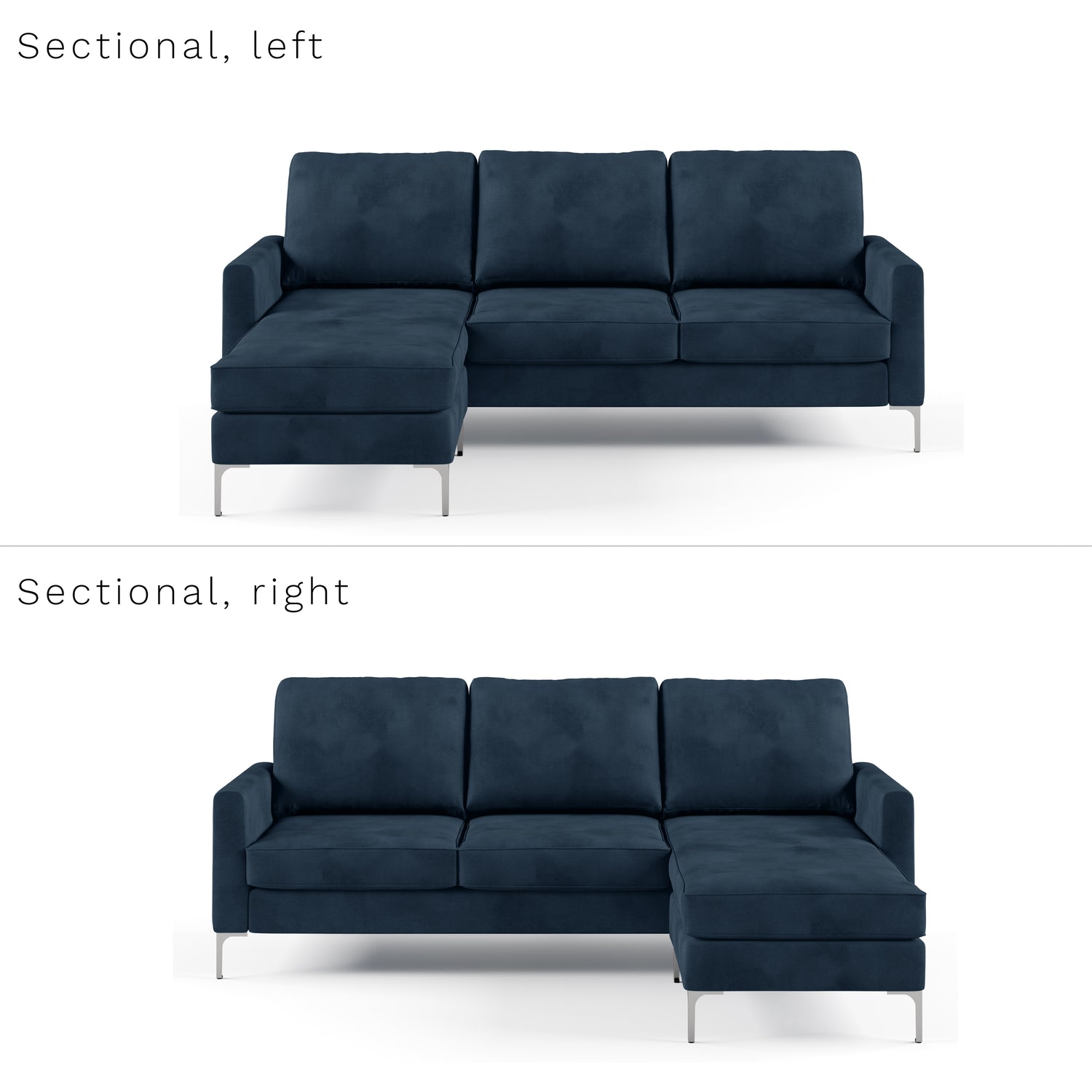 Dorel Home Chapman Corner Sofa Left And Right Diagram-Better Bed Company