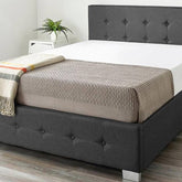 Better Black Linen Ottoman Bed