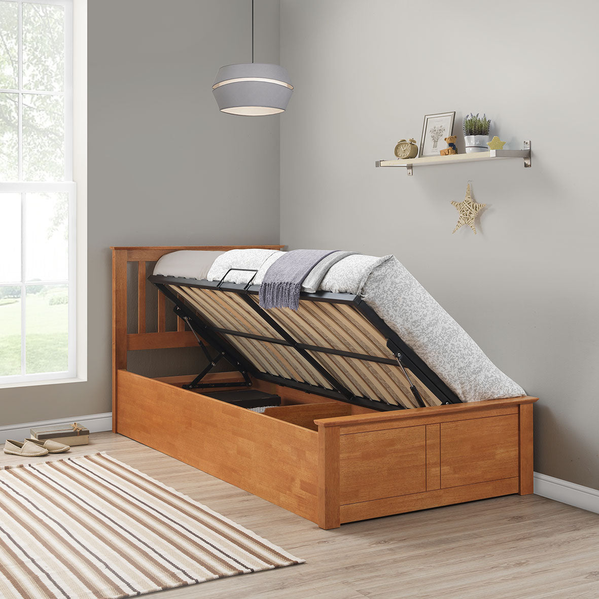 Bedmaster Francis Ottoman Bed Oak Open-Better Bed Company 