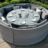Maze Rattan Ascot Round Sofa Dining Set With Rising Table