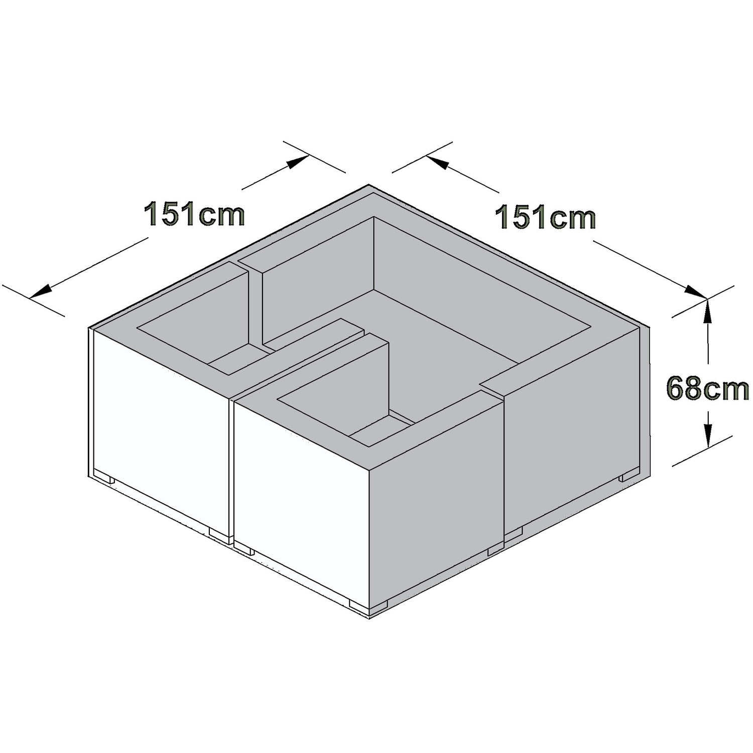 Maze Rattan Outdoor Cover for 2 Seat Sofa Set