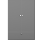 Steens 4 Kids 2 Door 1 Drawer Wardrobe Grey