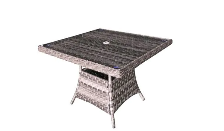 Signature Weave Victoria Square Dining Table 100cm In Multi Grey Wicker-Better Bed Company 