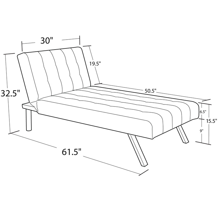 Dorel Home Emily Chaise Single Sofa Bed Dimensions-Better Bed Company
