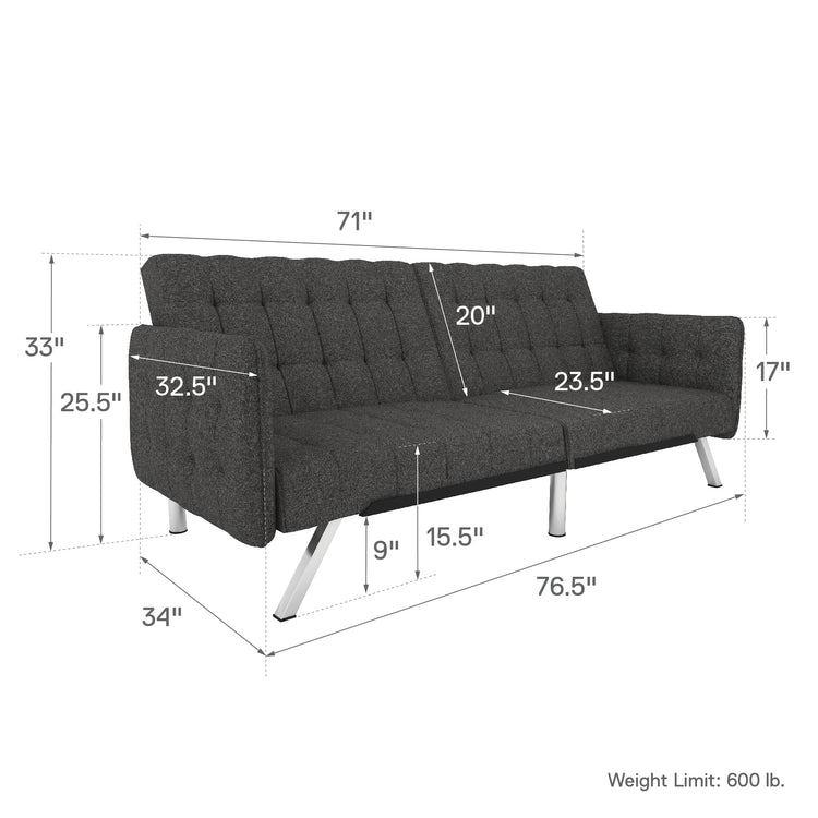 Dorel Home Emily Clic Clac Convertible Sofa Bed Dimensions-Better Bed Company 