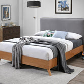 Artisan Bed Company Beech Wood And Fabric Bed Frame
