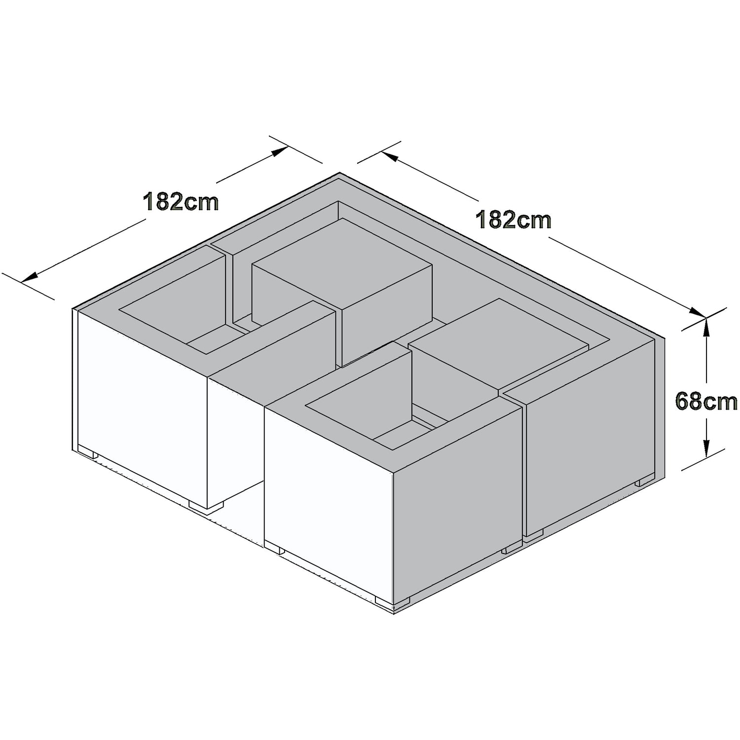 Maze Rattan Outdoor Cover for 3 Seat Sofa Set